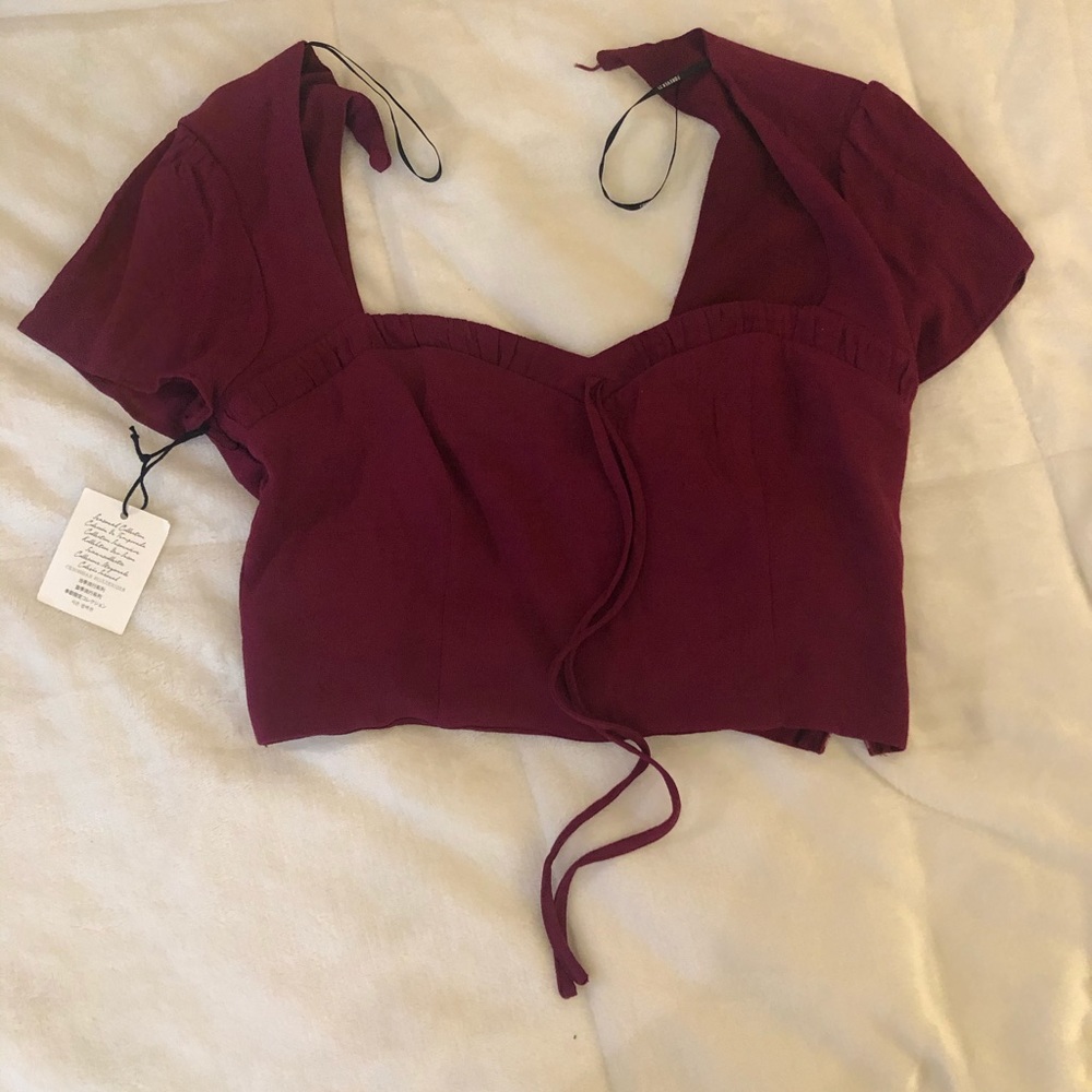 F21 Maroon Summer Crop Top